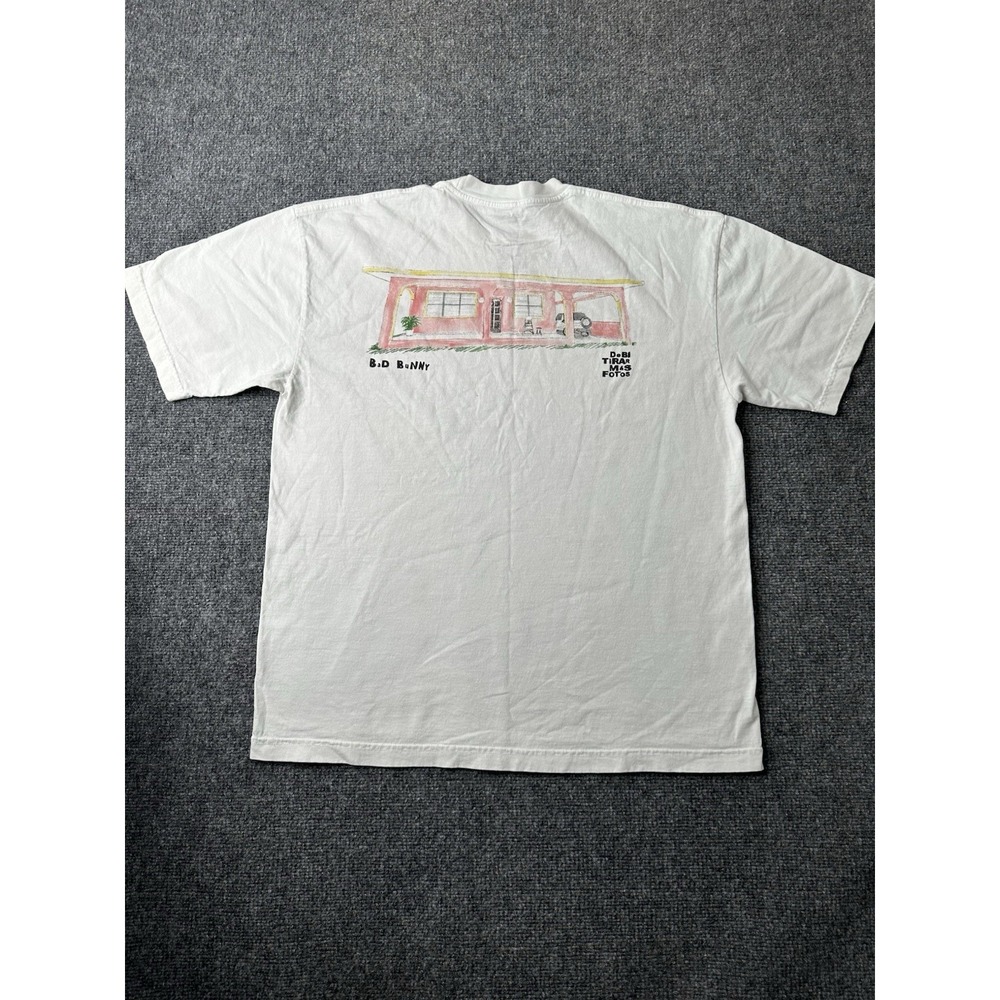 Mens Bad Bunny DTMF La Casita Graphic T Shirt White, Size L